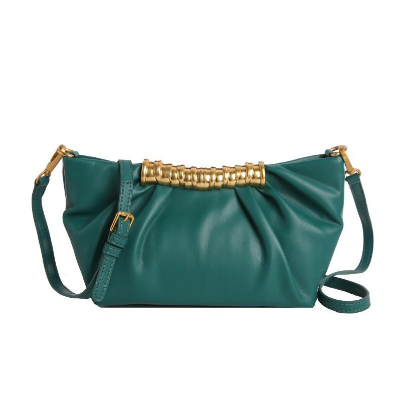 Женская сумка Французская Высококачественная Складчатая Клатч Модная Характерная Пельмень Универсальная Вечернее Платье Ужин Через Плечо зелёный