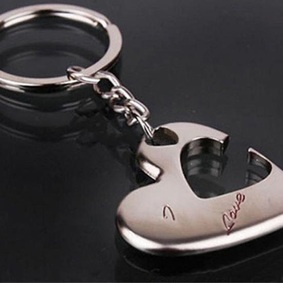 2Pcs Key Chain Heart Multipurpose Zinc Alloy Creative Lovers Keychains for Car Key