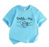 Kids Boys Girls 100% Cotton Crew Neck Short Sleeve T-Shirt, Sweet Daddy and Me Hand in Hand Pattern Casual Soft Tops for Toddlers Family Parent-Child