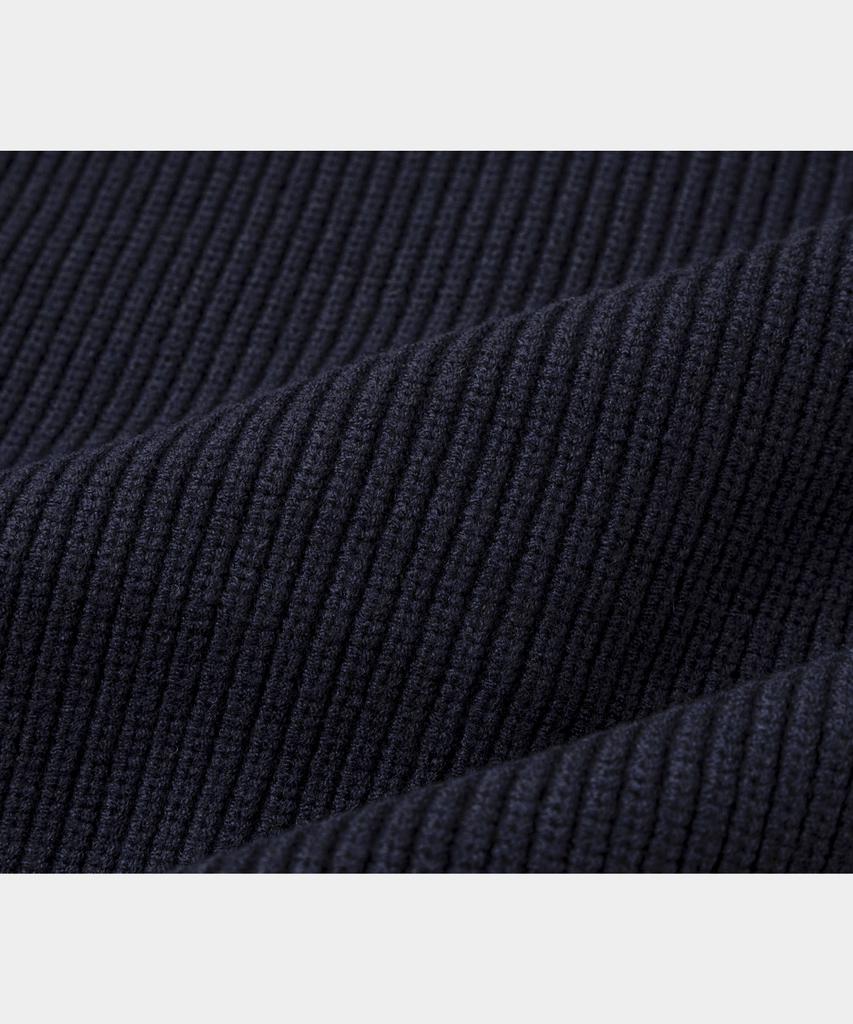 LETTERCOMO Teddy Blossom Essential Knit Zip-Up Navy