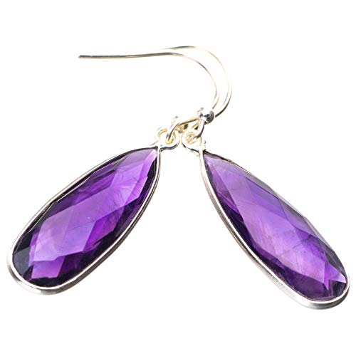 

StarGems® Natural Amethyst Handmade 925 Sterling Silver Earrings 1.5 E1516