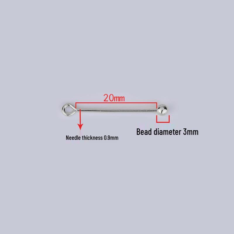 S925 Sterling Silver Handmade Threaded Buckle Earring Pendant Clasp with Through-hole 9-Shaped Needle Accessories