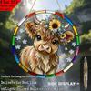 2D Flat, 1pc Sun Catcher, 16.6cm/6.54in, 2D Flat - 1 Highland Cow Sun Catcher, Bohemian Style, Window and Kitchen Decorative Artwork, a Perfect Genuin