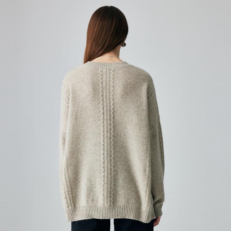 PALUOPO Women's Chunky Cable Knit Cashmere Sweater