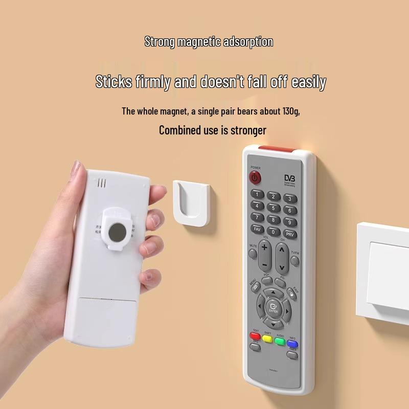 Wandmontierter magnetischer Fernbedienungshalter für Fernseher, Klimaanlage und Steckdosenleiste - Selbstklebend, ohne Bohren, spurloser Haken.