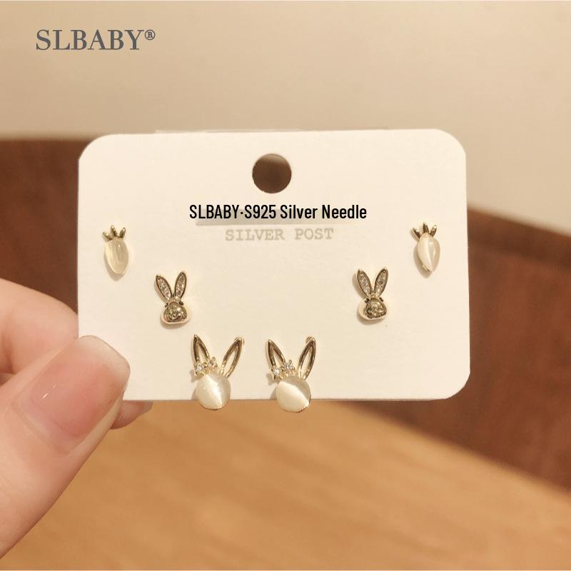 2025 S925 Sterling Silver Stud Earrings: Women's Light Luxury Cold Style Niche Metal Design