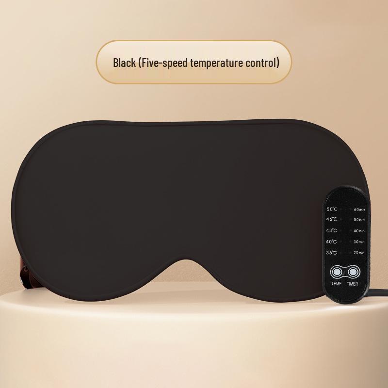 USB Temp-Control Silk Eye Mask for Women: Light-Blocking & Heated Sleep Mask for Eye Protection чёрный