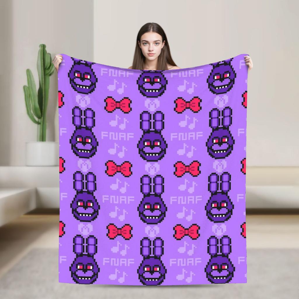FNAFS At Freddy's Flannel Blanket Warm Soft Throw Blanket for Couch Chair Decorative Fluffy Bedspread Sofa Bed Cover