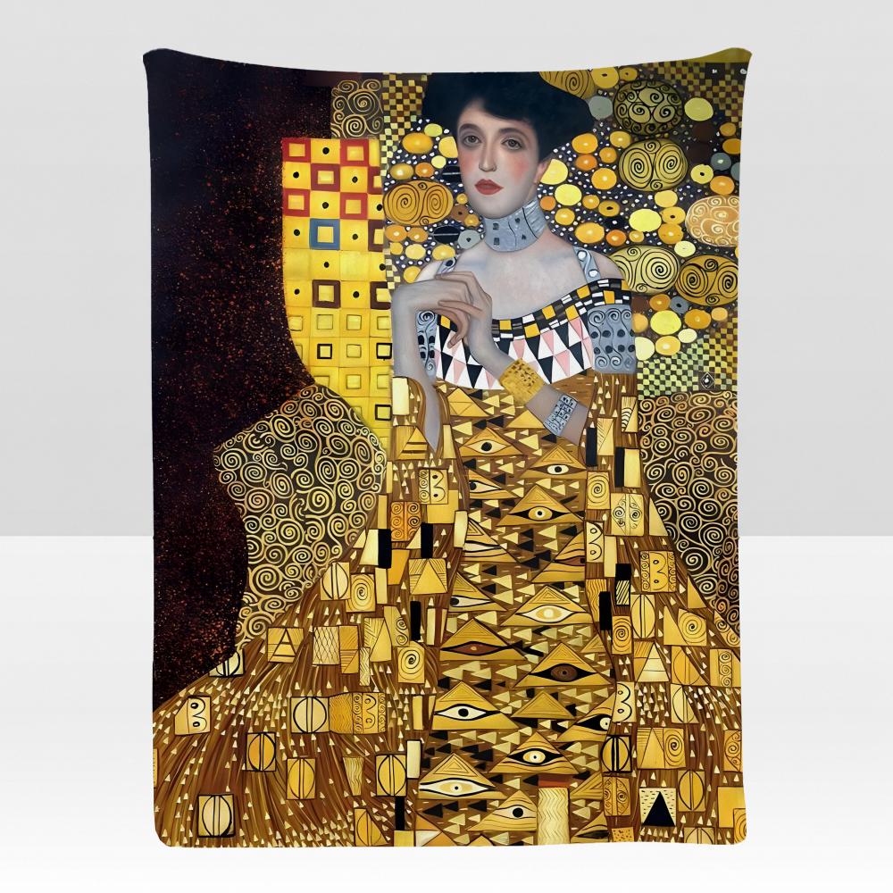 Künstler GKlimt Kunstdecke Weiche Flanelldecke für Bett Schlafzimmer Sofa Picknick Überwurf Hautfreundlich Atmungsaktiv Geschenkbezug