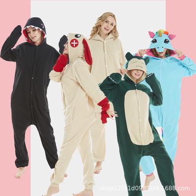 Cartoon One-Piece Pajamas Long-Sleeved Fleece Loungewear Long-Sleeved Pajamas