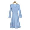 Women's French Retro V-neck Bell Sleeve Knit Dress, Autumn/Winter Slim Fit