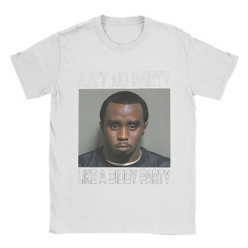 Men's Retro Aint No Party Like a Diddy Party T Shirt Clothes Funny Short Sleeve Crewneck Tee Shirt Summer T-Shirts
