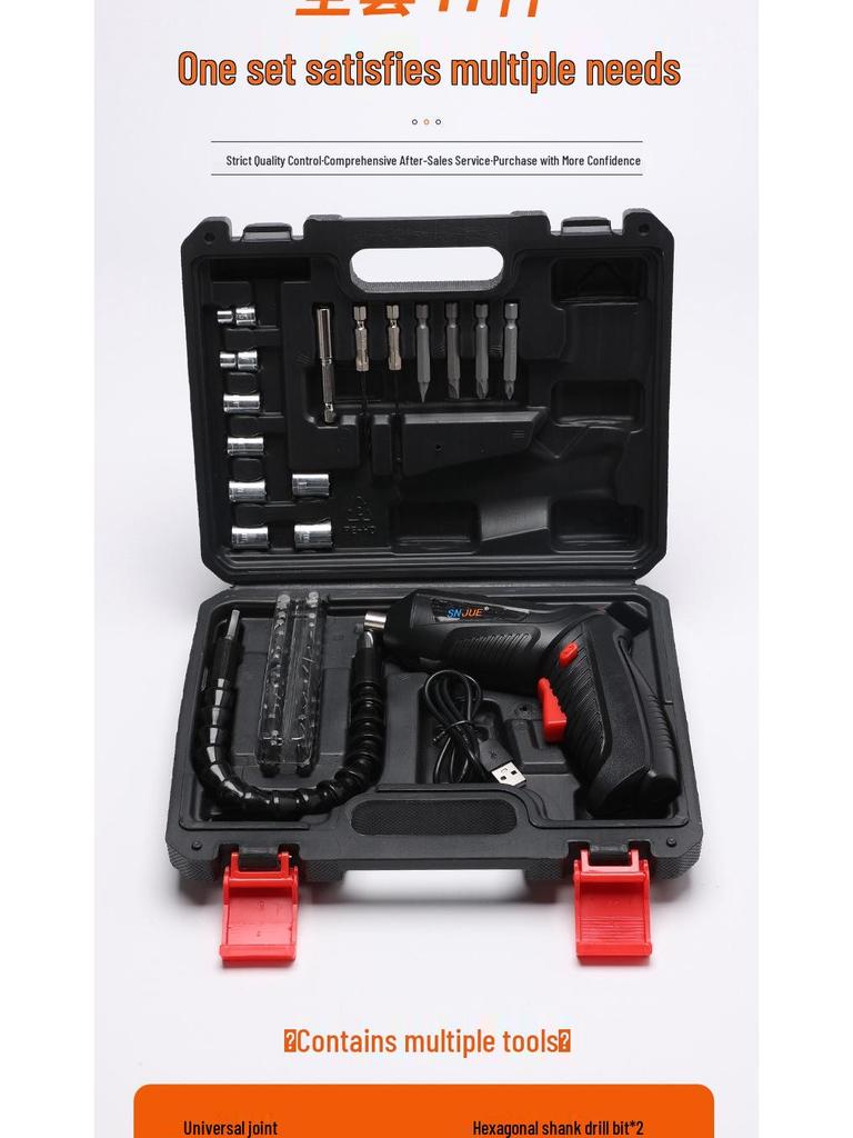 Set șurubelniță electrică și mașină de găurit SNJUE: Unealtă de mână multifuncțională, reîncărcabilă.