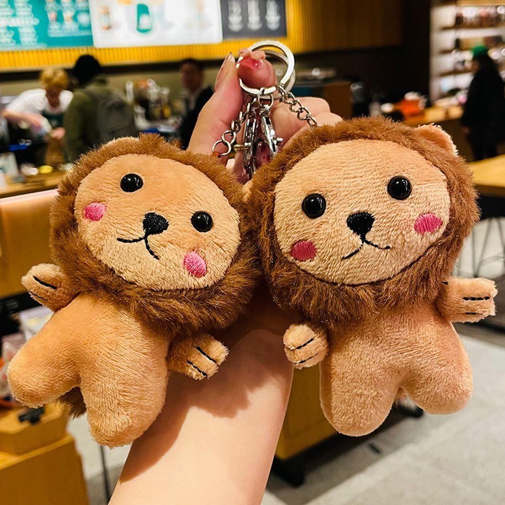 Pendant Luggage Soft Toy Cartoon Lion Keyring Lion Plush Keychain Plush Pendant Lion Plush Doll