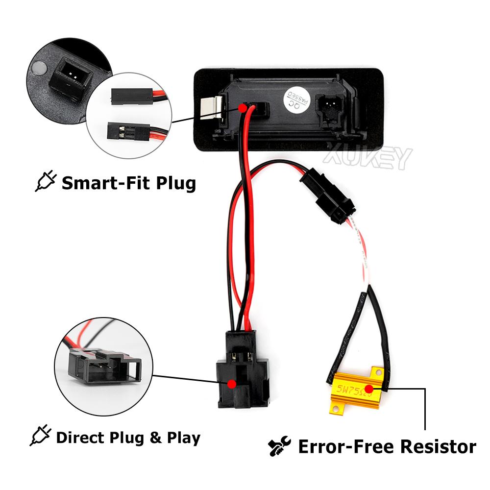 2PC Auto White CANbus Car LED nummer Nummerskilt lys for SKODA Octavia 3 5E A7 Rapid Facelift Fabia MK2 MK3 Yeti Superb B6