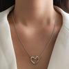 Twisted Hollow Open Heart Minimalist Box Chain Pendant Women Clavicle Necklace