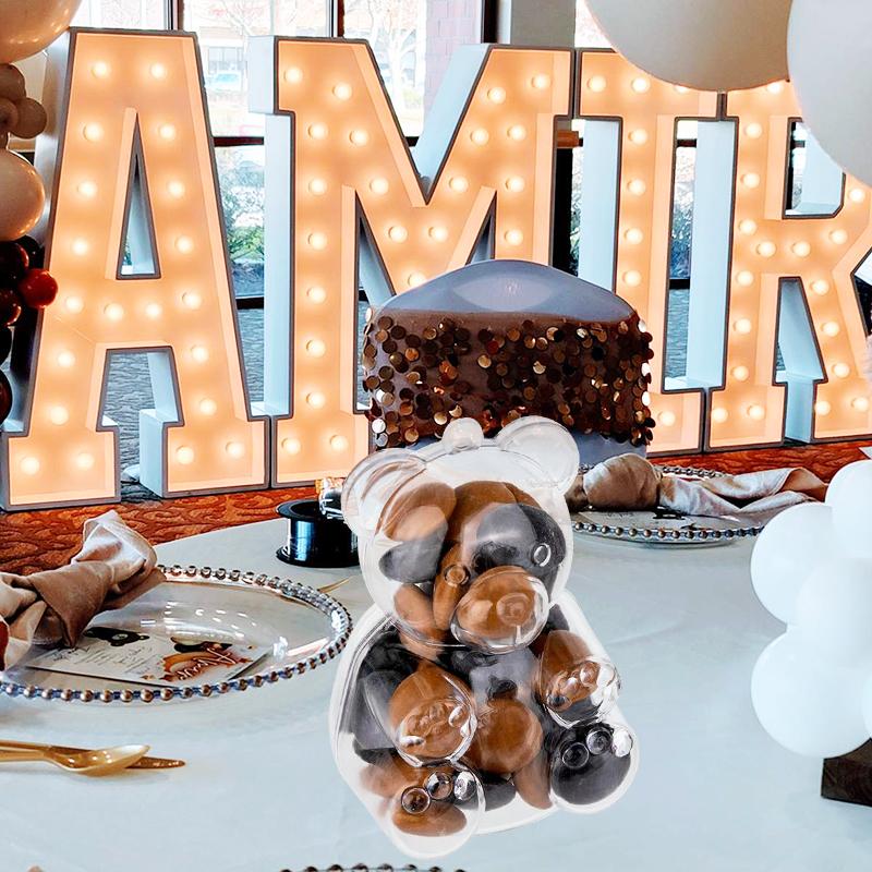 10pcs Bear Shape Candy Box Transparent Jewelry Snack Gift Packaging Box Wedding Birthday Party Decor Supplies Baby Shower Favors