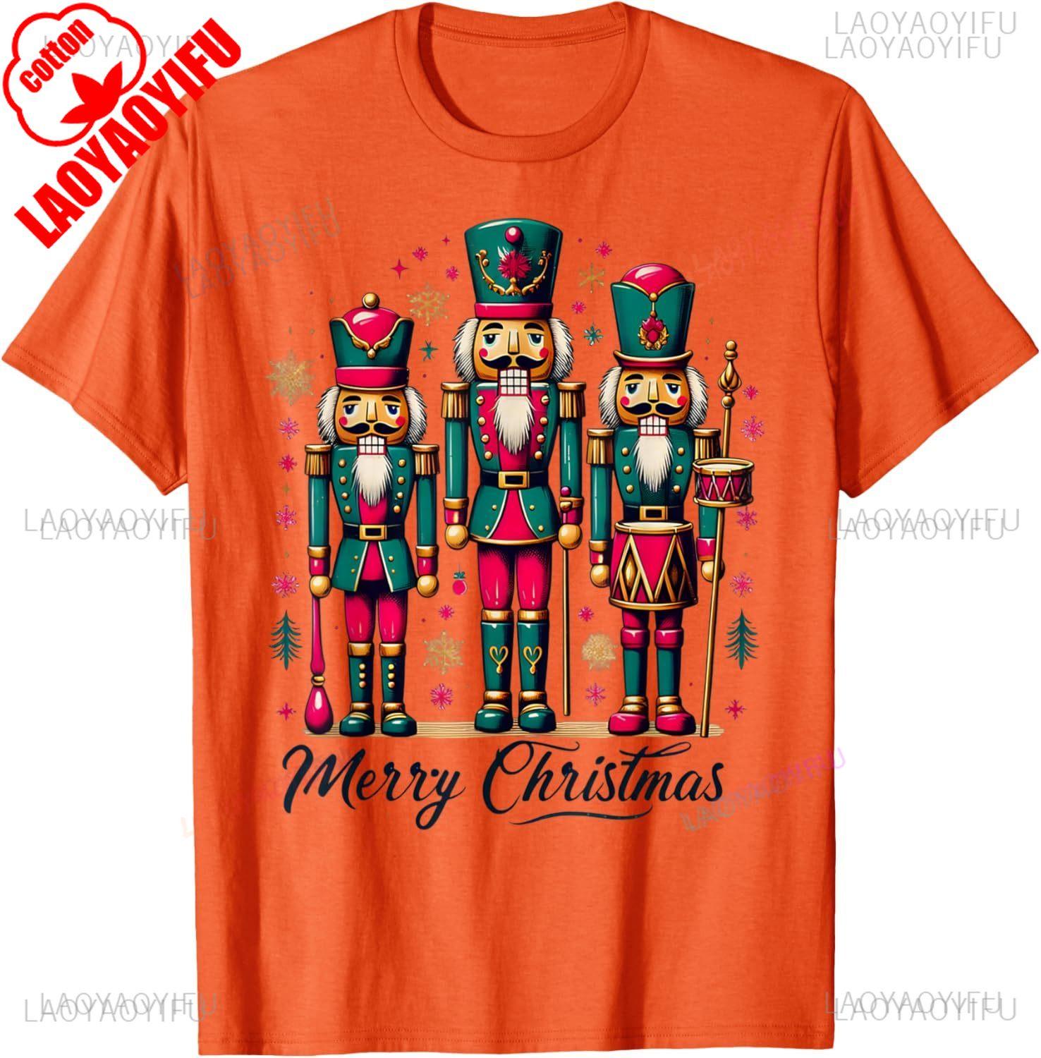 

Ретро Рождественские Женские Мужские Футболки с Графикой Винтажные Классические Русский Балет Щелкунчик Счастливого Рождества Хлопковая Свободная Футболка 4XL