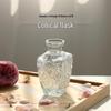 Retro Embossed Transparent Glass Vase: French-Inspired Luxury Home Decor for Living Room