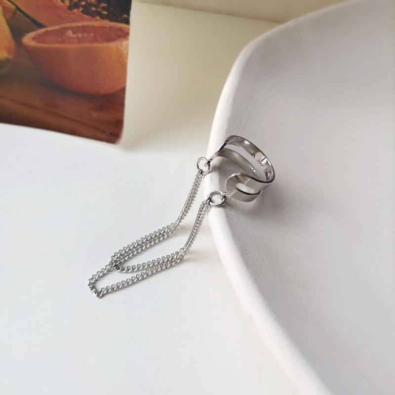 LATS Simple Fashion Punk Chain Ear Cuff for Women Clip on Earrings Gold Color Ear Cuff Non-Piercing Earring Trendy Zircon Gift