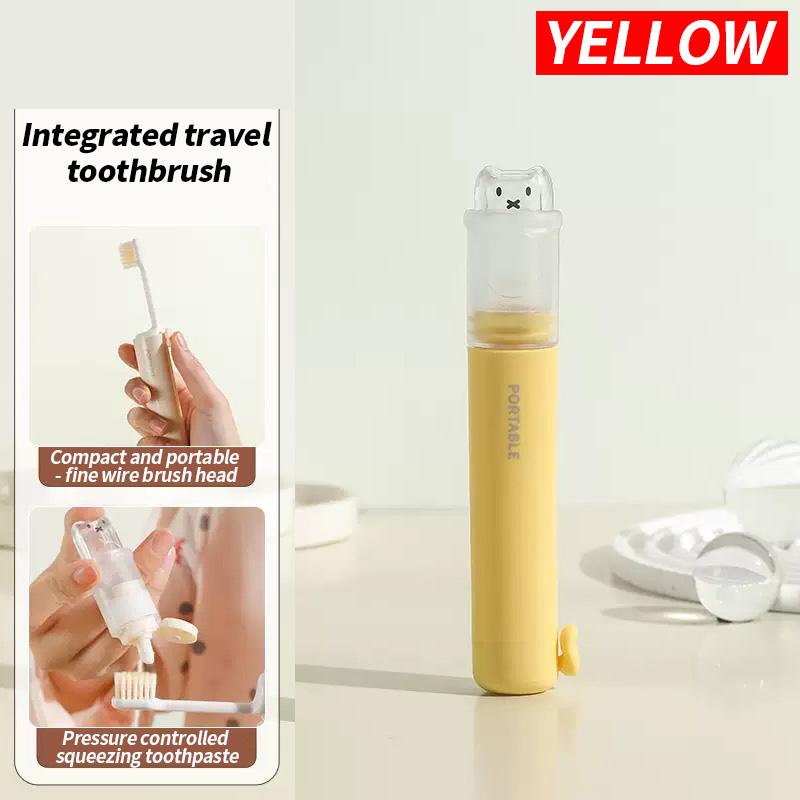 1 Piece - Convenient Toothbrush Travel Container, 2-in-1 Folding Toothbrush Set - Small and Convenient - Essential for Business