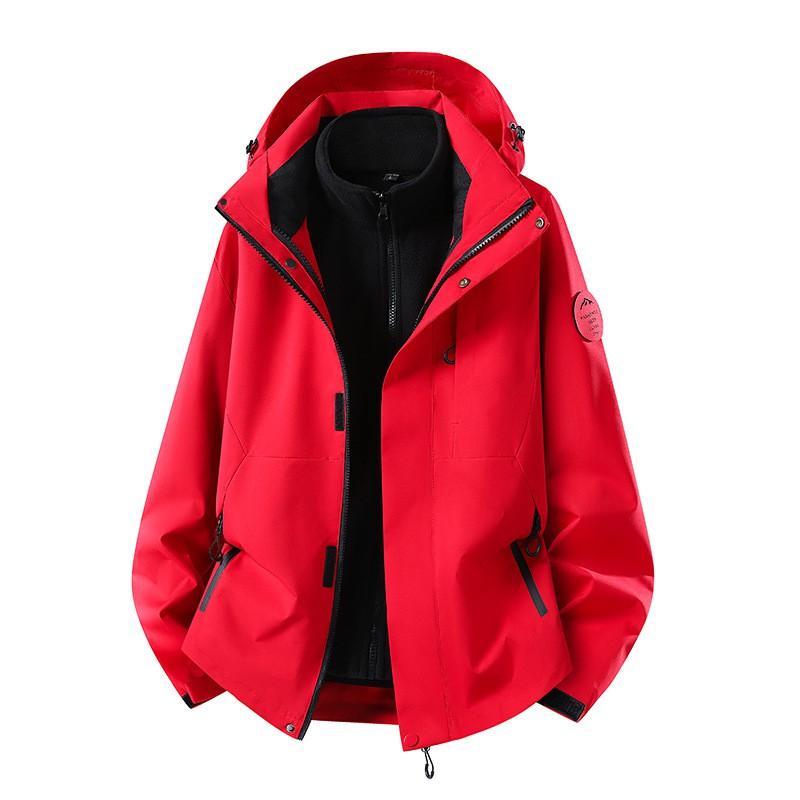 Men Women 3-in-1 Waterproof Windproof Hiking Jacket With Removable Down Liner Outdoor Trekking Camping Winter