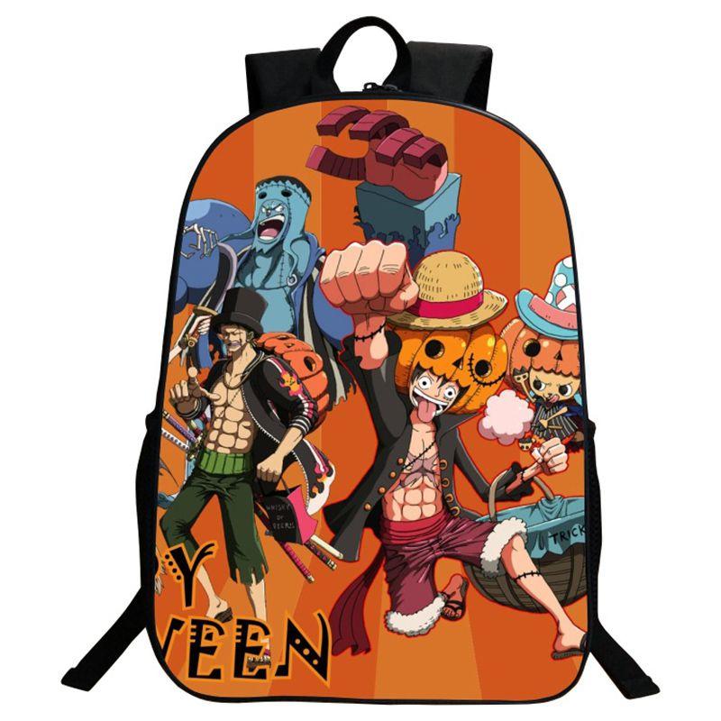 Durable And Fashionable Anime One Piece Monkey D. Luffy Travel Bookbag For Students
