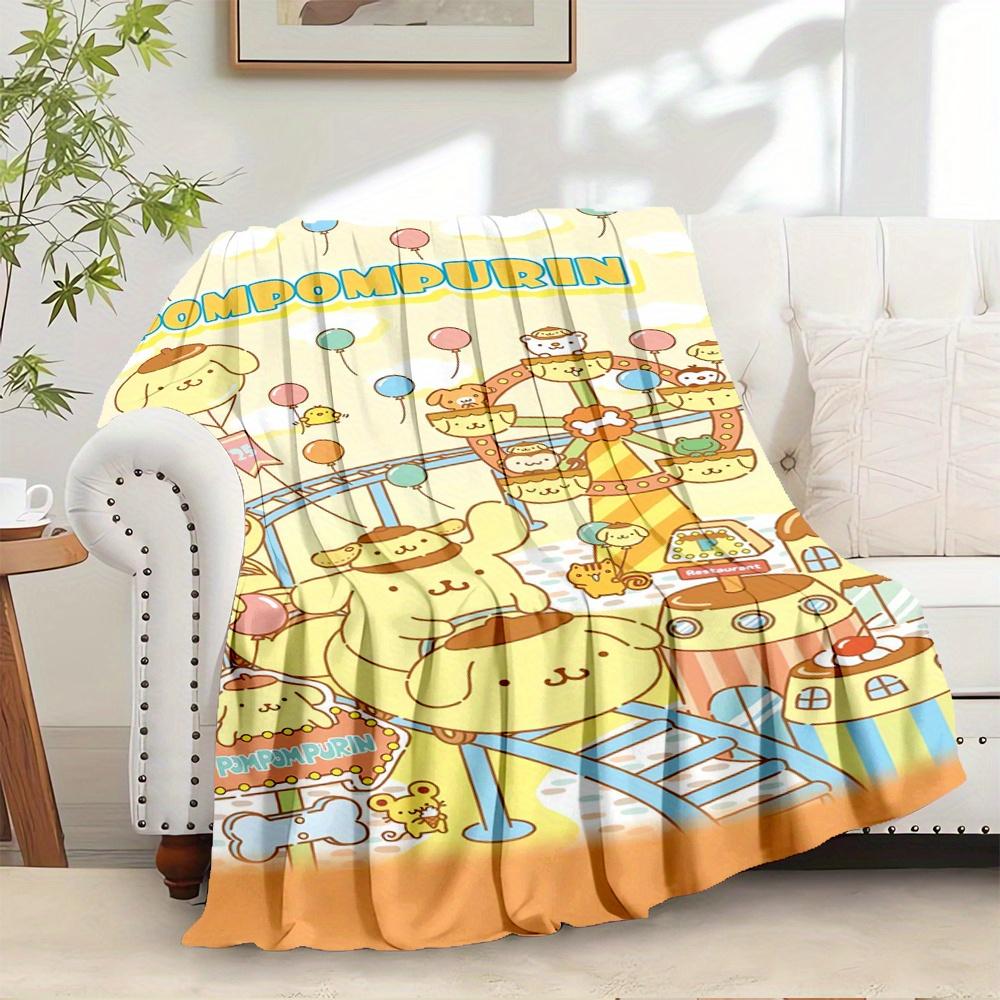 

1pc Flannel Pompompurin, Carnival, CuteThrow Blanket, Cartoon Truck Pattern Printed Blanket, Warm Cozy Soft Blanket For Couch Bed Sofa Car O 130x150cm