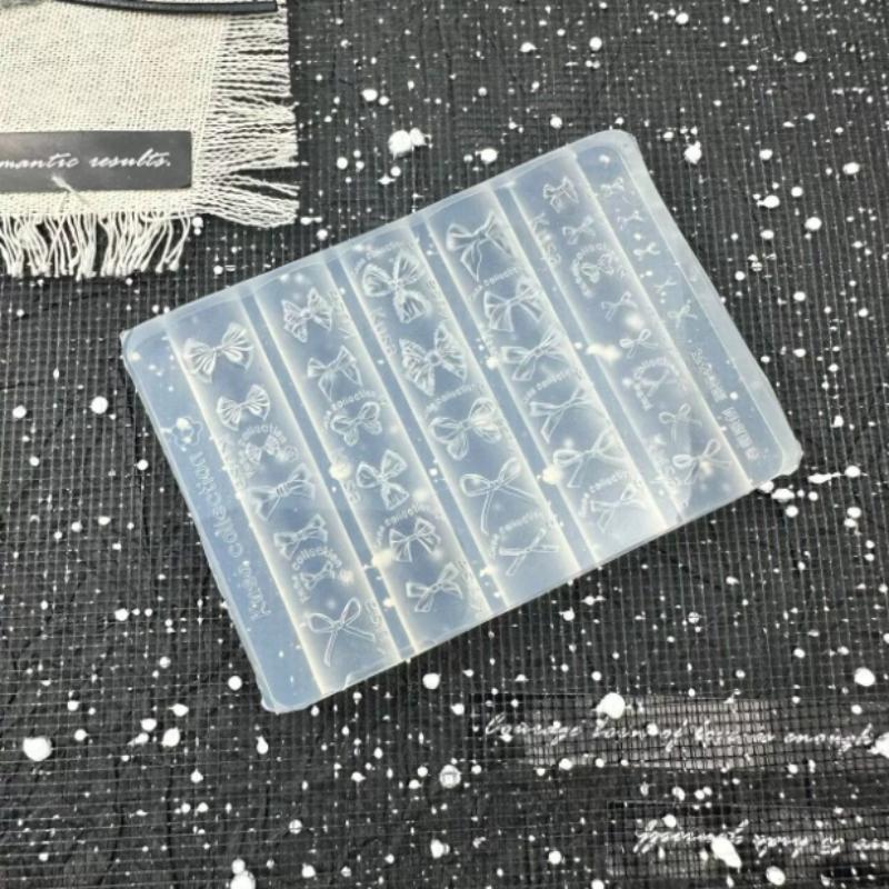 

Силиконовый молд для ногтей с бантом, штамп для нейл-арта, аксессуары для украшения ногтей, инструмент для DIY ручной работы, стереоскопические инструменты для маникюра one size