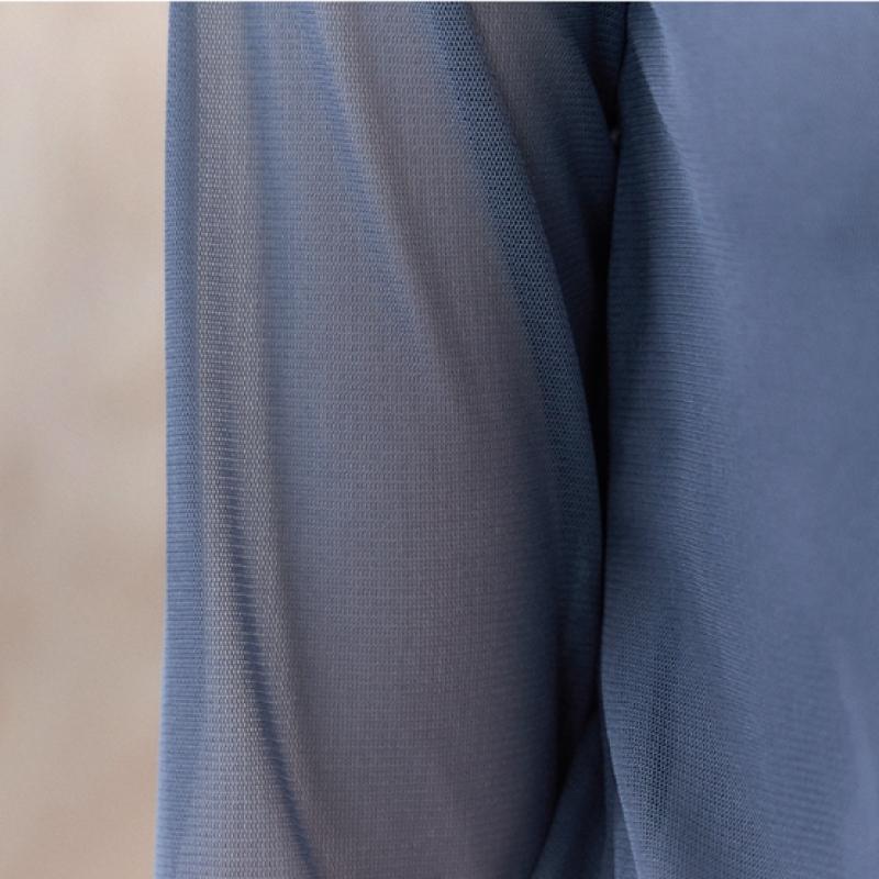 MAXZA High Neck Sheer Long Sleeve T shirT zb08qT604on