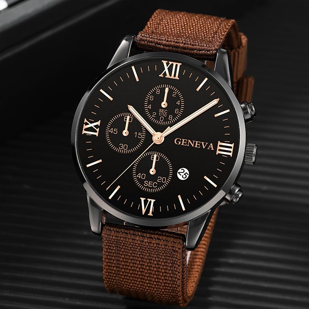 Men's Set Gift Watch 4pcs Bracelet Four-piece Set Men's Watch Calendar Watch Quartz Watch Sports