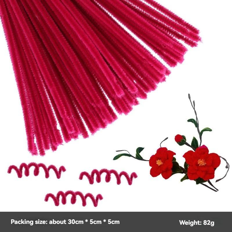 Plush Stick 100pcs Twisting Bar Chenille Stems Wire Pipe Kids Toys DIY Strips Creative Hobby Material Stem Iron Felt Wires