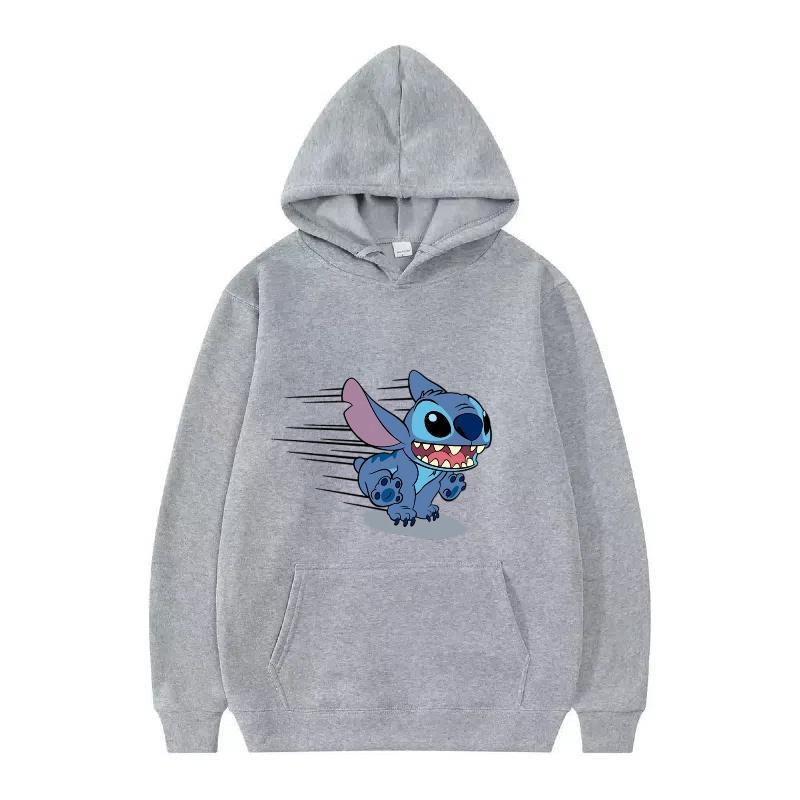 Disney Stitch Pattern Women Hoodies Fashion Sporty Y2k Loose Grey Tops Clothing Pullovers Ladies Cheap Hoodies Sweatshirts
