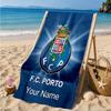 Custom Name Fc Porto Crest Design Personalized Microfiber Beach Towel, Quick-Dry, Ideal for Summer Travel, Beach Essential, Swimming