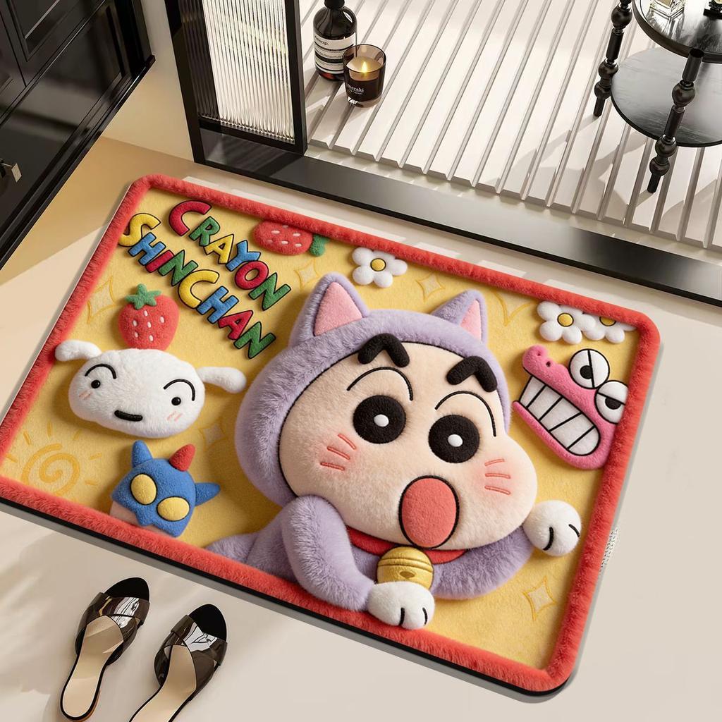 Cute Crayon Shin-chan Diatom Mud Bathroom Floor Mat Shower Quick-drying Non-Slip Dirt-Resistant Cooling Foot Mat