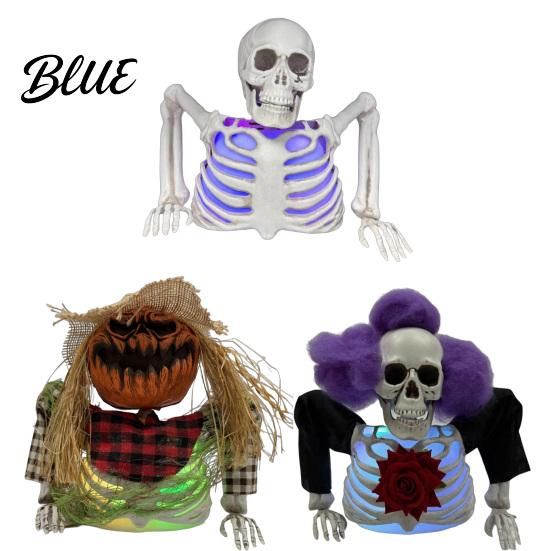 Gothic Home Decor Halloween Skull Candle Lantern with Color Changing LED Lights Realistic Night Light Bone Texture Flameless Lamp for Indoor