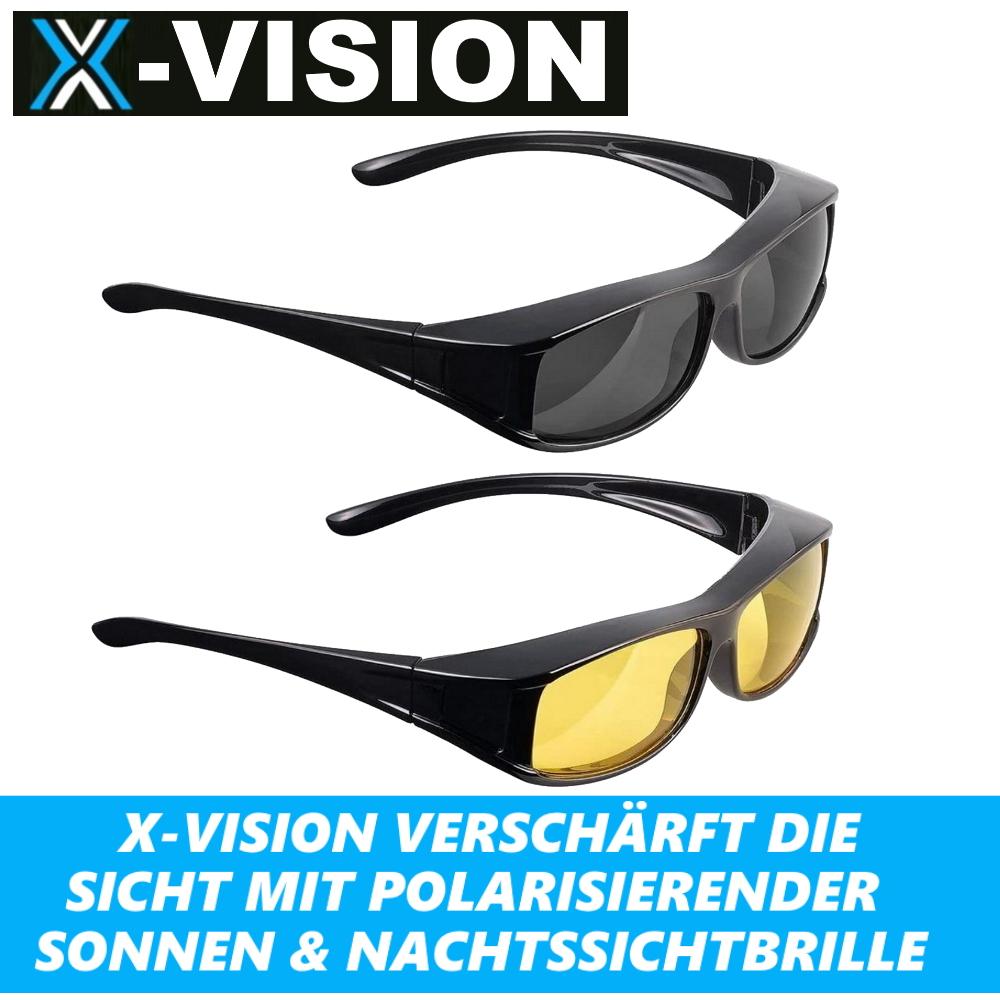 X-VISION Γυαλιά Ηλίου Γυαλιά Νυχτερινής Όρασης Γυαλιά Εφαρμογής Πάνω από Γυαλιά Πολωμένα 2τεμ.