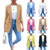 European & American Fashion Lapel Cardigan Mid-length Temperament Suit Jacket for Women