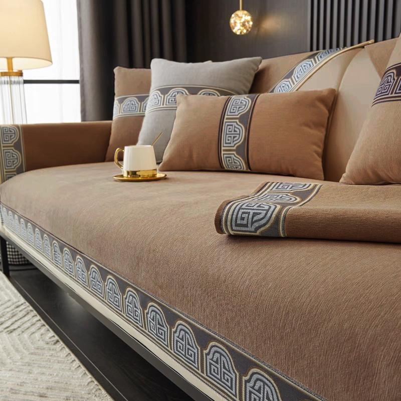 

Подушка для дивана в китайском стиле, кожа, массив дерева, универсальный, нескользящий коврик для дивана, всесезонный, с полным покрытием, декор, чехол для дивана, полотенце 70x70cm