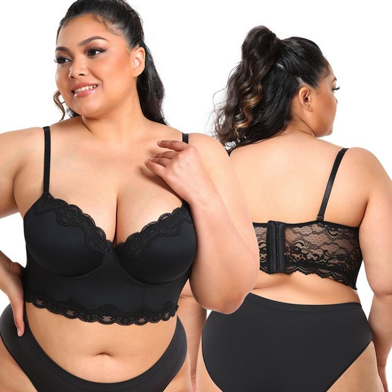 New High Support Body Shaping Vest Style Lace Beautiful Back Plus Size Bra