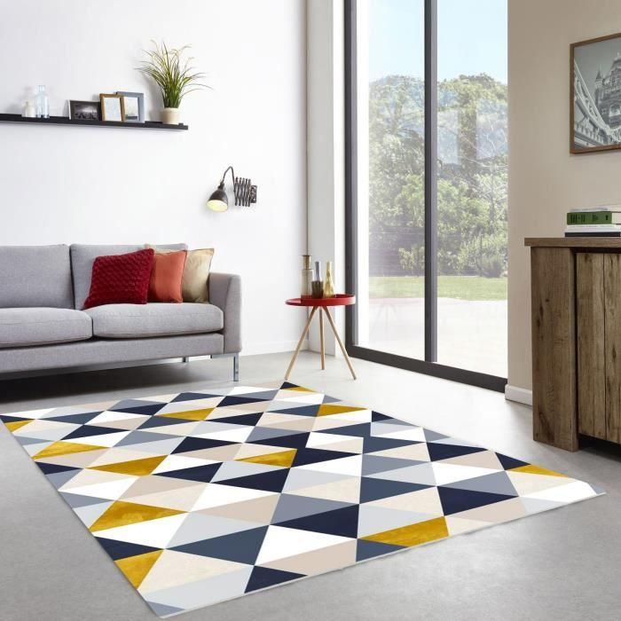 Tapis TRENDY Triangle, Antidérapant et Lavable en machine, 120x180cm