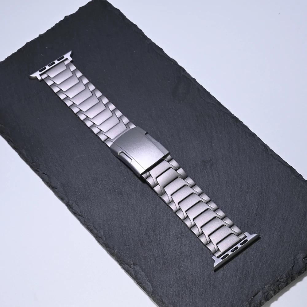 Titanium Strap For Apple Watch Ultra 2 49mm 45mm 44mm 42mm  Luxury Men Business Band For iWatch Series 9 8 7 6 5 4 Se 40mm 41mm