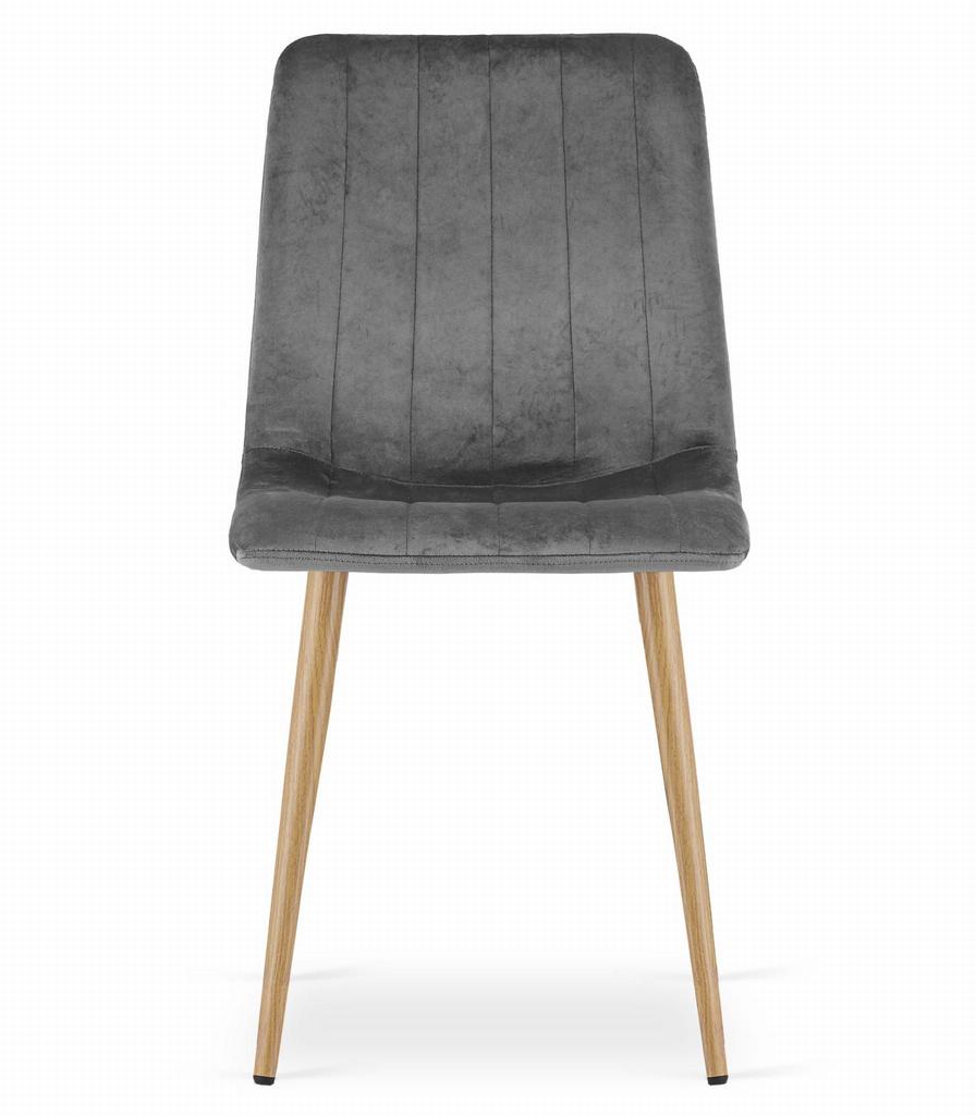 LAVA chair - dark gray velvet / wood color legs x 2