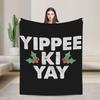 John McClane Christmas Die Hard Blanket Yippee Ki Yay Flannel Novelty Warm Throw Blankets for Bedspread Decoration Office