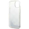 Etui Do iPhone 14 Plus Karl Lagerfeld Liquid Glitter Monogram Srebrne