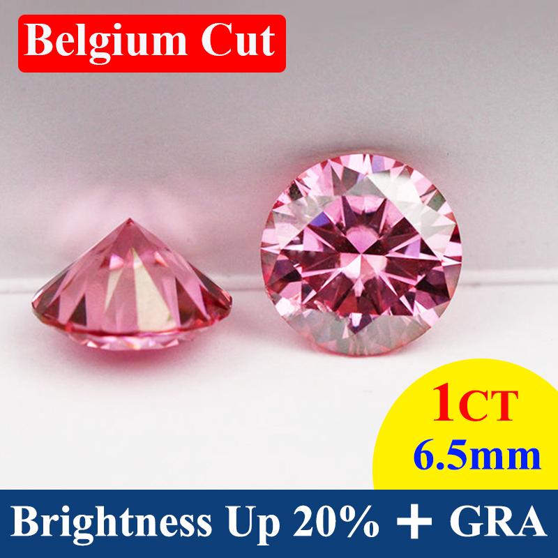 [USA Standard ] Top Belgium Cut Moissanite Stone Pink 0.1ct-5ct Gemstones Lab Grown Diamond Moissanite Loose Stone With GRA