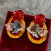 Special Feeling Resin Rose Summer Transparent Goldfish Exaggerated Shape Women's Earrings