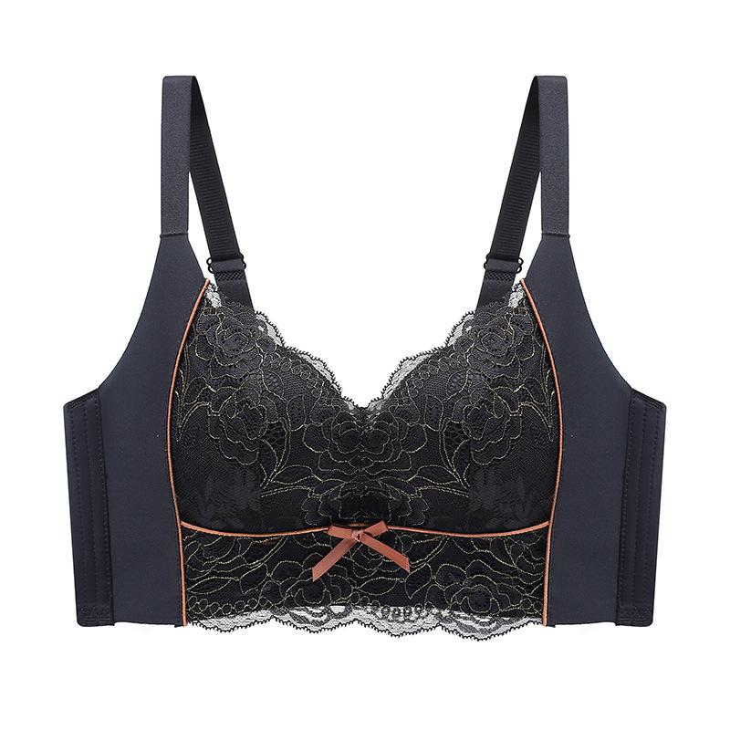 Adjustable Lingerie Women's Gathering Top Support Bra Anti-sagging Bra Cover Sexy Lace Thin Bra