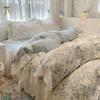 Korean Lace Pure Cotton Four-piece Set French Ins Princess Style Bed Sheet Cotton Quilt Cover Bedding