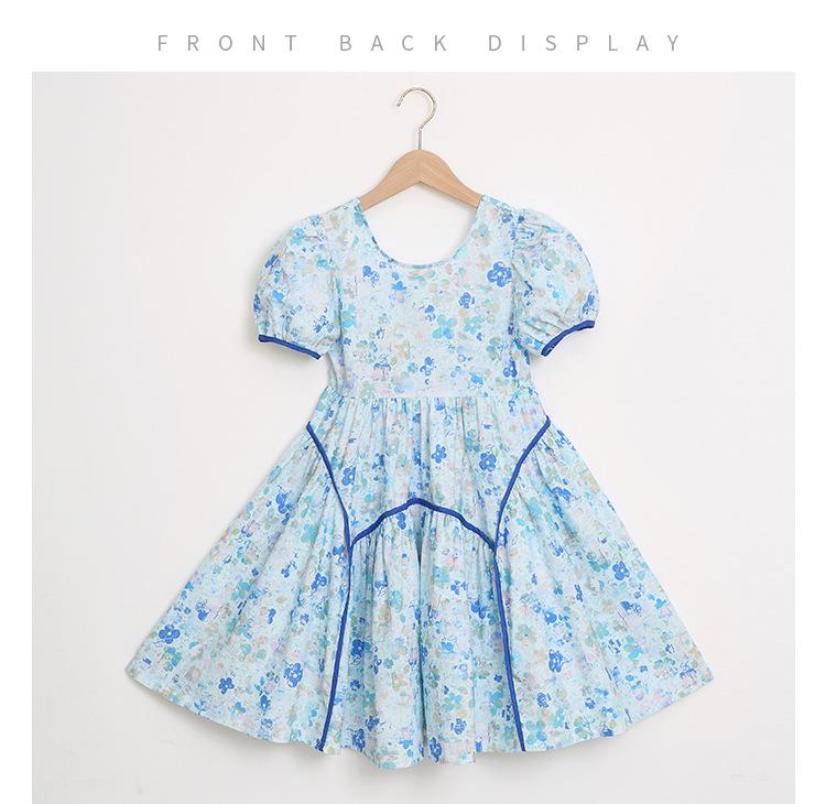 2025 Summer Mother-Daughter Floral Smocked Princess Dress - Korean Style Beach Outfit for Girls